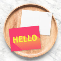 Modern Vibrant Pink and Yellow Hello Typography