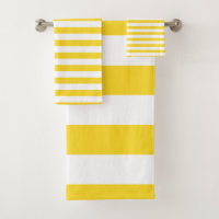 Modern Vibrant Yellow and White Striped pattern