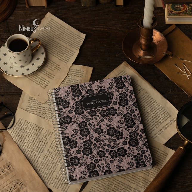 Modern Victorian Black Lace Blush Pink Journal (Creator Uploaded)