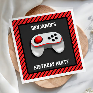 Modern Video Game Birthday Party Paper Napkin