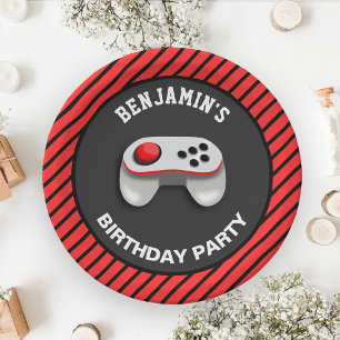 Modern Video Game Birthday Party Paper Plate