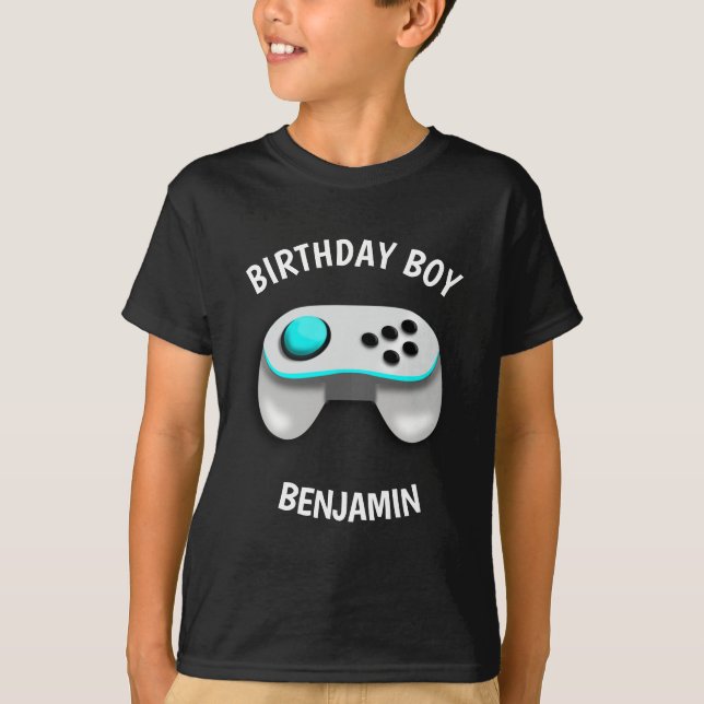 Modern Video Game Birthday Party T-Shirt (Front)