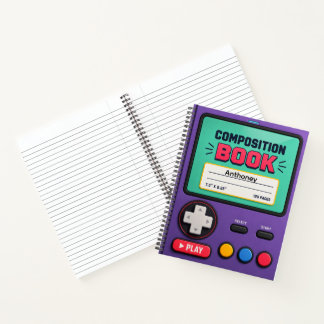 Modern Video Game Controller Custom Name Notebook