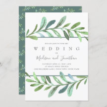 Modern Vines Botanical Wedding Invitation