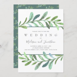 Modern Vines Botanical Wedding Invitation