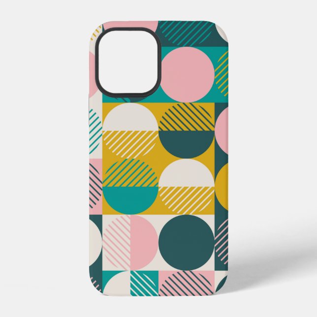Modern vintage abstract seamless geometric pattern iPhone case (Back)
