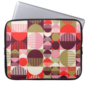 Modern vintage abstract seamless geometric pattern laptop sleeve