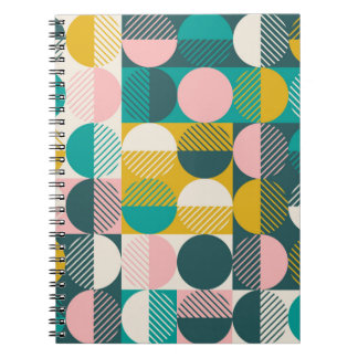 Modern vintage abstract seamless geometric pattern notebook