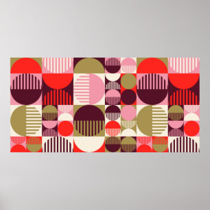 Modern vintage abstract seamless geometric pattern poster