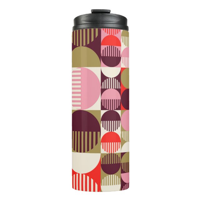 Modern vintage abstract seamless geometric pattern thermal tumbler (Front)
