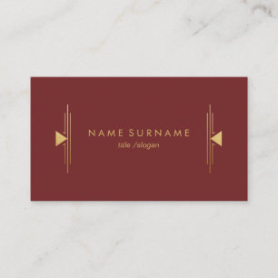 Modern Vintage Art Deco Elegant Gold Business Card