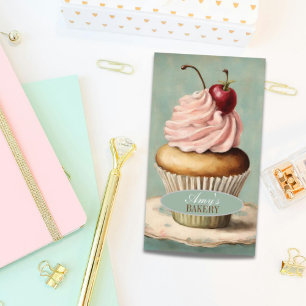 Modern Vintage Baker Cake Bakery Cupcake Business Card