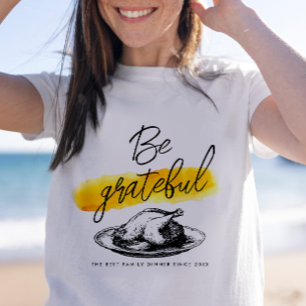 Modern Vintage Be Grateful Thanksgiving Turkey T-Shirt