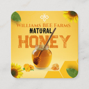 Modern Vintage Bee Honey Label Hand Bottled Square Business Card