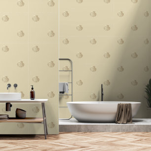 Modern Vintage Beige Brown Shells Wallpaper