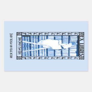 Modern Vintage Bookplate v2 Personalised Rectangular Sticker