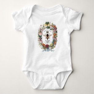 MODERN VINTAGE BOTANICAL QUEEN BEE BABY BODYSUIT