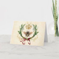 Modern Vintage Botanical Queen Bee