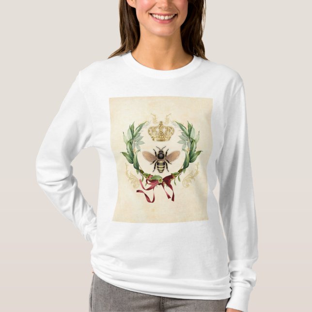 Modern Vintage Botanical Queen Bee T-Shirt (Front)