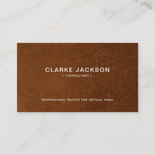 Modern Vintage Brown Leather Texture Look Business Card
