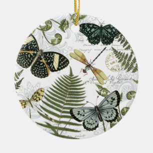 modern vintage butterflies and dragonflies ceramic tree decoration
