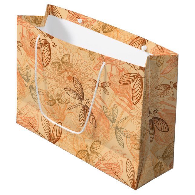 modern vintage butterflies large gift bag (Front Angled)
