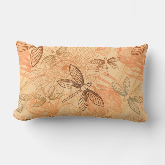 modern vintage butterflies lumbar cushion (Front)
