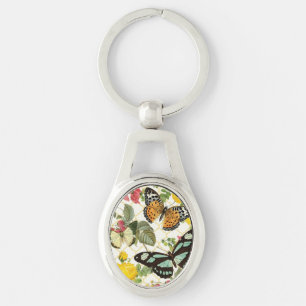 modern vintage butterfly garden key ring