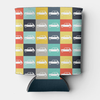 Modern Vintage Chequerboard Mini Cooper Can Cooler