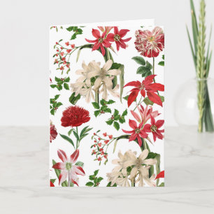 Modern Vintage Christmas Flowers Card