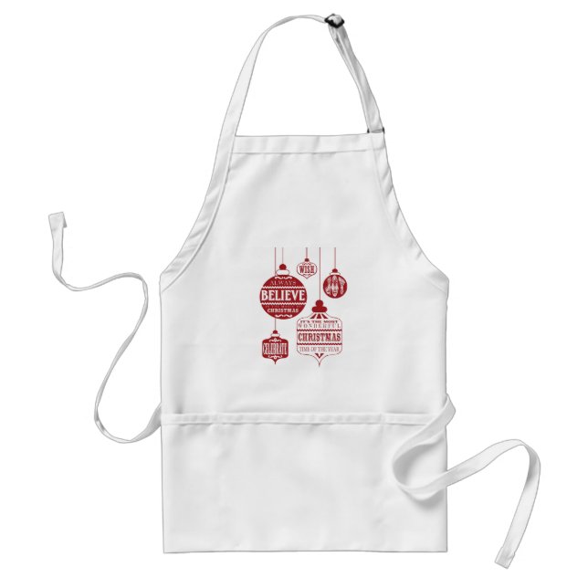 modern vintage Christmas ornaments Standard Apron (Front)