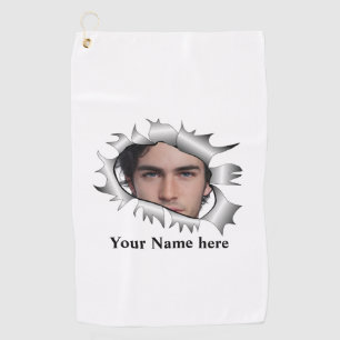 Modern Vintage Custom photo in a hole Golf Towel