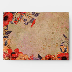 Modern Vintage Distressed Fall Floral Envelope