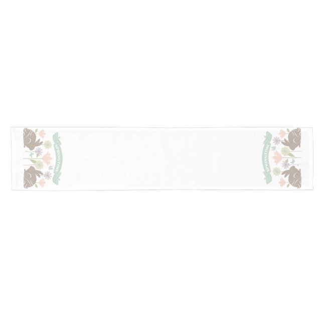 Modern vintage Easter bunny Short Table Runner (Horizontal)