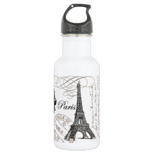 modern vintage Eiffel Tower 532 Ml Water Bottle