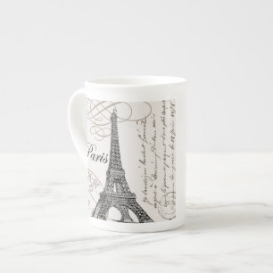 modern vintage Eiffel Tower Bone China Mug