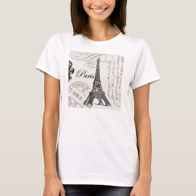 modern vintage Eiffel Tower T-Shirt (Front)