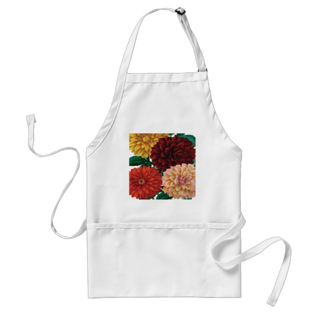 Modern vintage fall dahlias standard apron (Front)