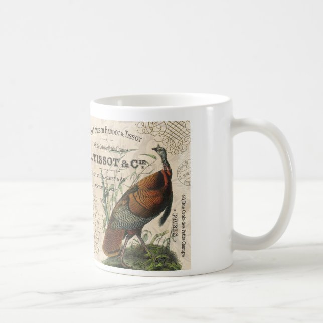 modern vintage fall wild turkey coffee mug (Right)
