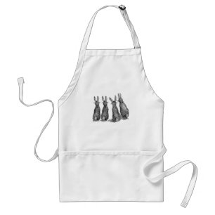 Modern vintage farmhouse Easter rabbits Standard Apron