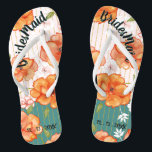 Modern Vintage Floral Bridesmaid Wedding Favour Jandals<br><div class="desc">Delightful Orange Roses accompanied by Pink and White Flowers on a Golden Wire Trellis.</div>