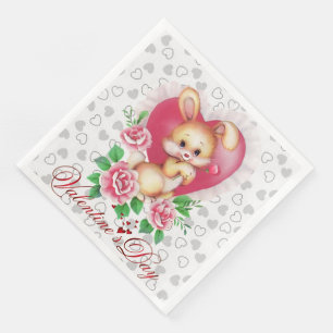 Modern Vintage Floral Paper Dinner Napkins