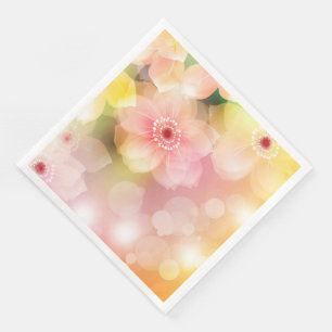 Modern Vintage Floral Paper Dinner Napkins