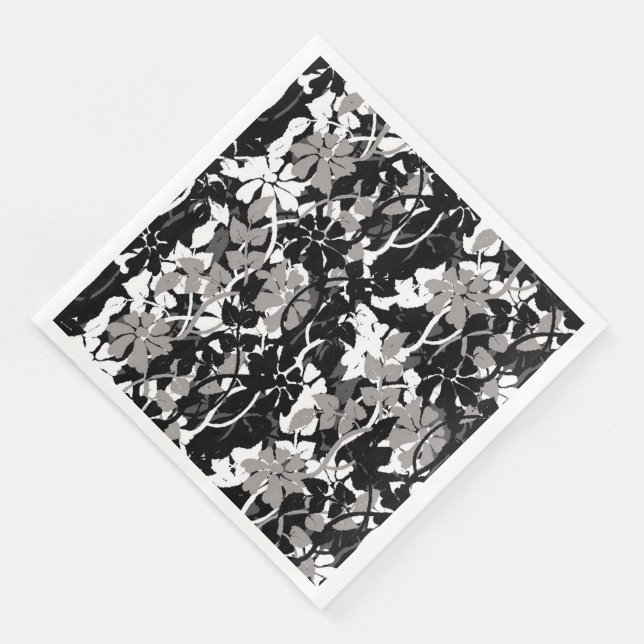 Modern Vintage Floral Paper Dinner Napkins (Corner)