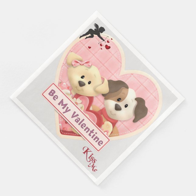 Modern Vintage Floral Paper Dinner Napkins (Corner)