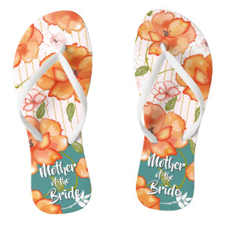 Modern Vintage Floral Roses Orange | Wedding Favou Jandals