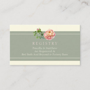Modern Vintage, Floral Wedding Registry Card