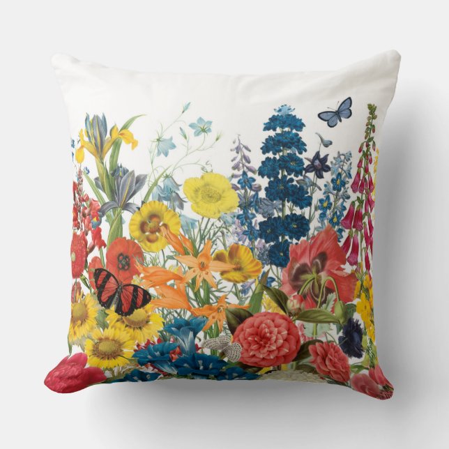 modern vintage flowers cushion (Front)