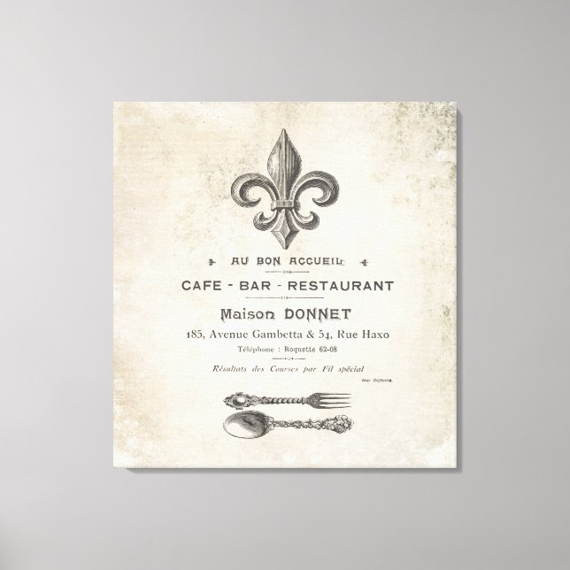 Modern Vintage French Bistro Canvas Print (Front)