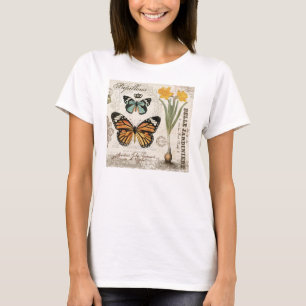 Modern vintage french butterflies T-Shirt